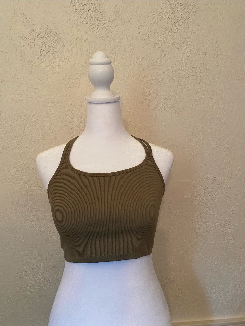 Forever 21 Olive Green Ribbed Cropped Tank
